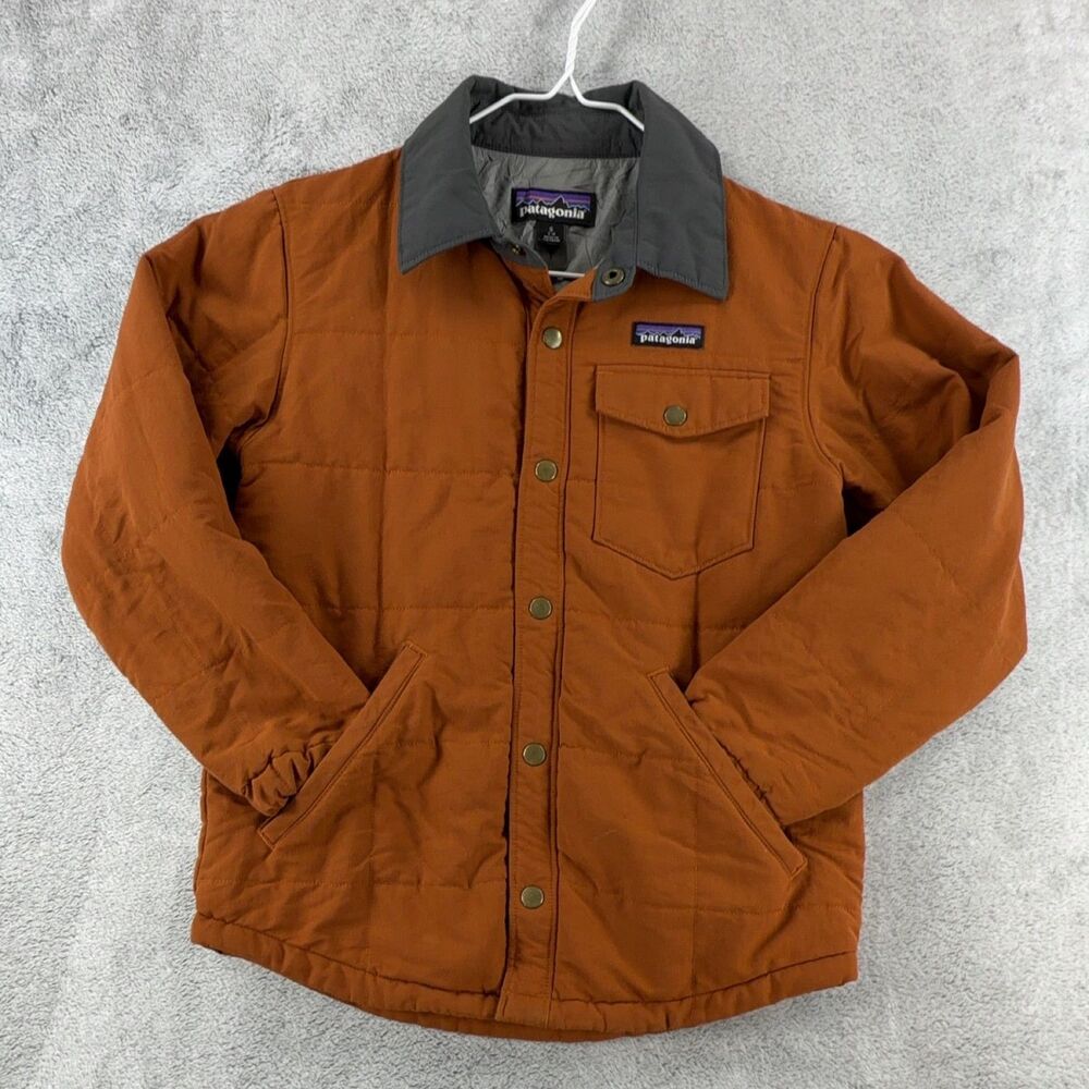 Patagonia Boys Quilted Shacket S 7-8 Orange Rust Insulated Jacket 68010